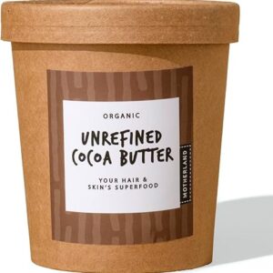 Motherland Organics Unrefined African Cocoa Butter Moisturiser for Body & Face, Pure Raw Cacao Skin Food Used to Make Lip Balm & Lotion 200G