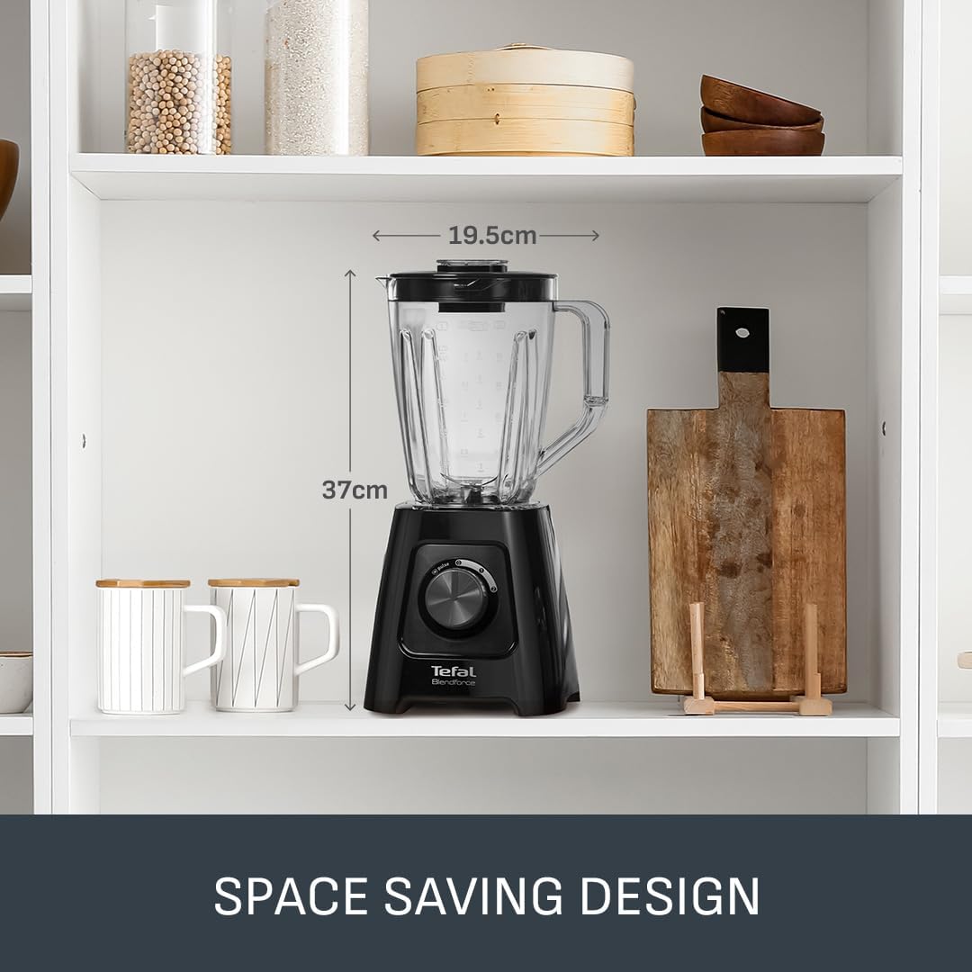 Tefal Blendforce II Blender, 2L Plastic Jug, 1.25L Effective Capacity, 600W, 4 Removable Stainless Steel Blades, Smoothie, Ice Crush, 2 Speeds + Pulse, Kitchen Shakes Maker, Black - Image 7