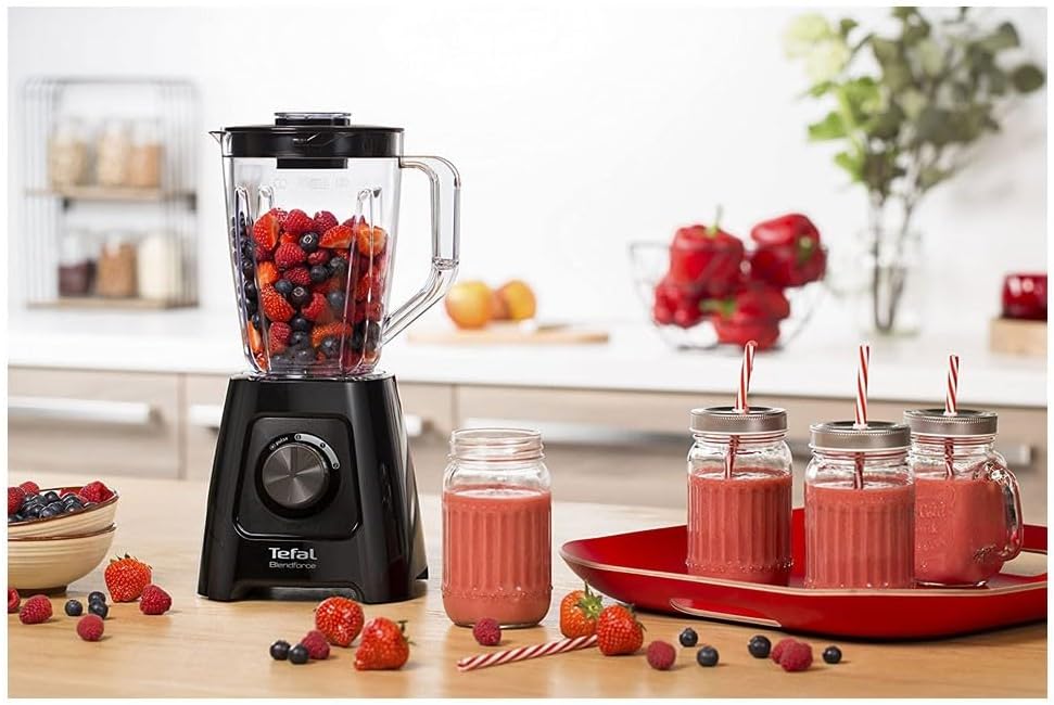 Tefal Blendforce II Blender, 2L Plastic Jug, 1.25L Effective Capacity, 600W, 4 Removable Stainless Steel Blades, Smoothie, Ice Crush, 2 Speeds + Pulse, Kitchen Shakes Maker, Black - Image 8