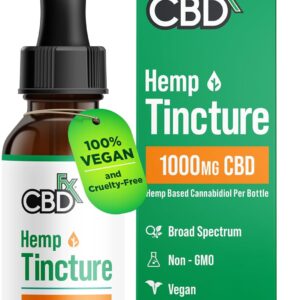 CBDfx 1000mg CBD High Strength CBD Oil, Improved Purity, All Natural, Vegan, Non-GMO, Broad Spectrum, Blended with MCT Oil, No THC, 30ml (30 Days)