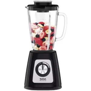Tefal Blendforce II Blender, 2L Plastic Jug, 1.25L Effective Capacity, 600W, 4 Removable Stainless Steel Blades, Smoothie, Ice Crush, 2 Speeds + Pulse, Kitchen Shakes Maker, Black